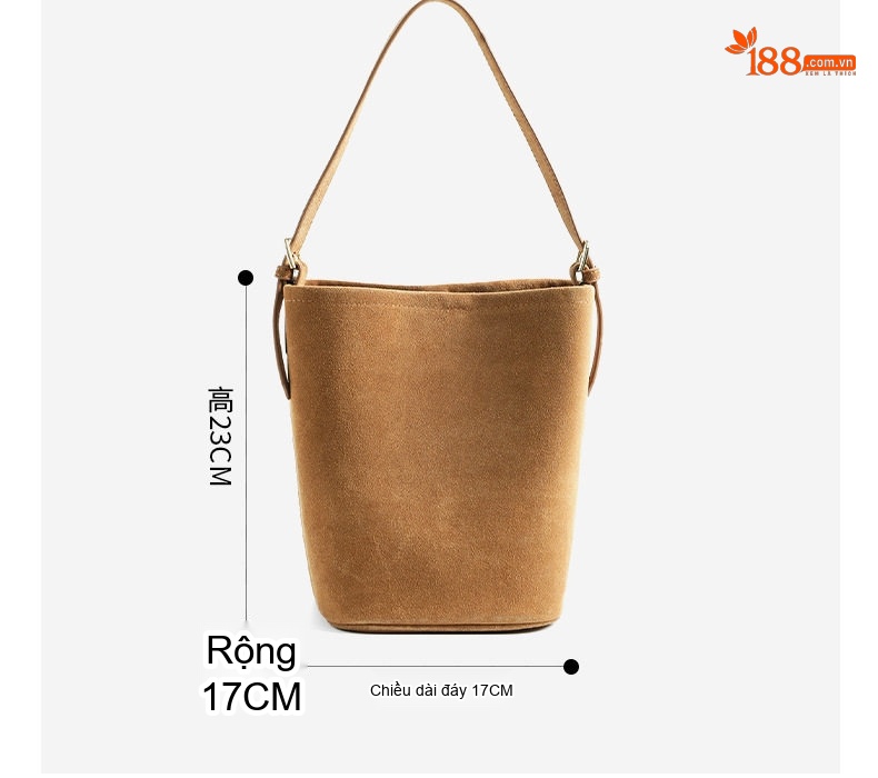 Túi Đeo Vai Nữ Da Mờ Phong Cách Tối Giản Sức Chứa Lớn Màu Nâu chi tiết 6