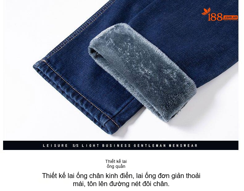 Quần Jean Nam Ống Đứng Lót Lông Dày Dặn Màu Xanh Dương chi tiết 37