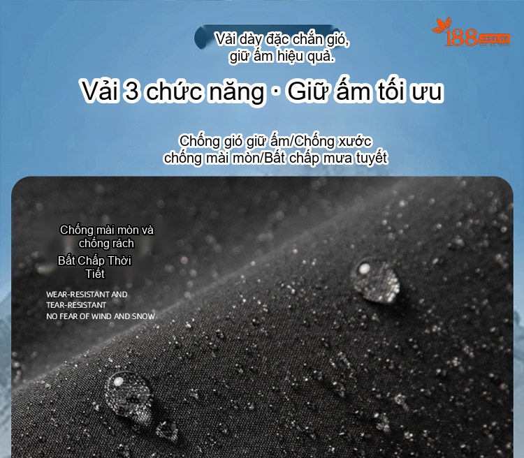 Quần Dài Nam Lông Vũ Cao Cấp Dáng Rộng Thoải Mái Chống Thấm Nước Màu Đen chi tiết 7
