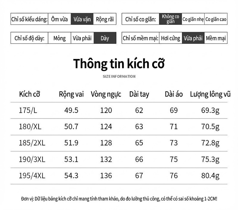 Áo Khoác Phao Nam Trung Niên Công Sở Lông Vũ 90% Màu Xanh Navy chi tiết 15