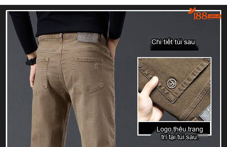 Quần Dài Nam Cotton Thun Co Giãn Dáng Suông Rộng Phong Cách Công Sở Màu Đen, Xám, Nâu, Xanh chi tiết 2