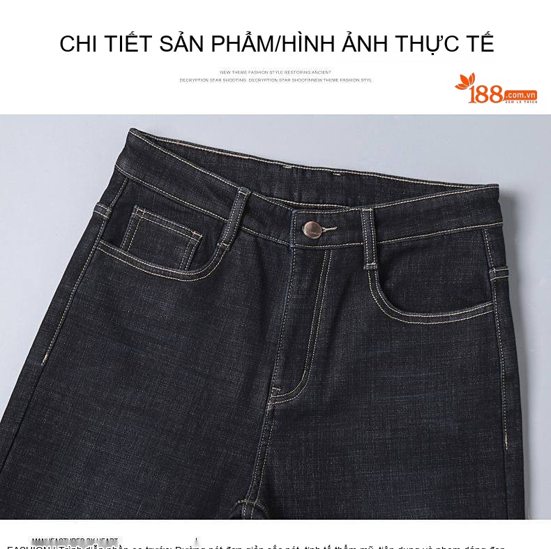 Quần Jean Nam Ống Đứng Lót Lông Dày Dặn Dáng Rộng Phong Cách Lịch Sự Màu Xanh, Đen chi tiết 30