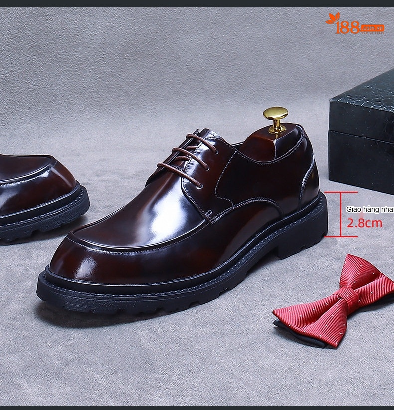 Giày Tây Buộc Dây Nam Da Thật Chiều Cao Đế Khoảng 3cm Màu Đen, Nâu chi tiết 20