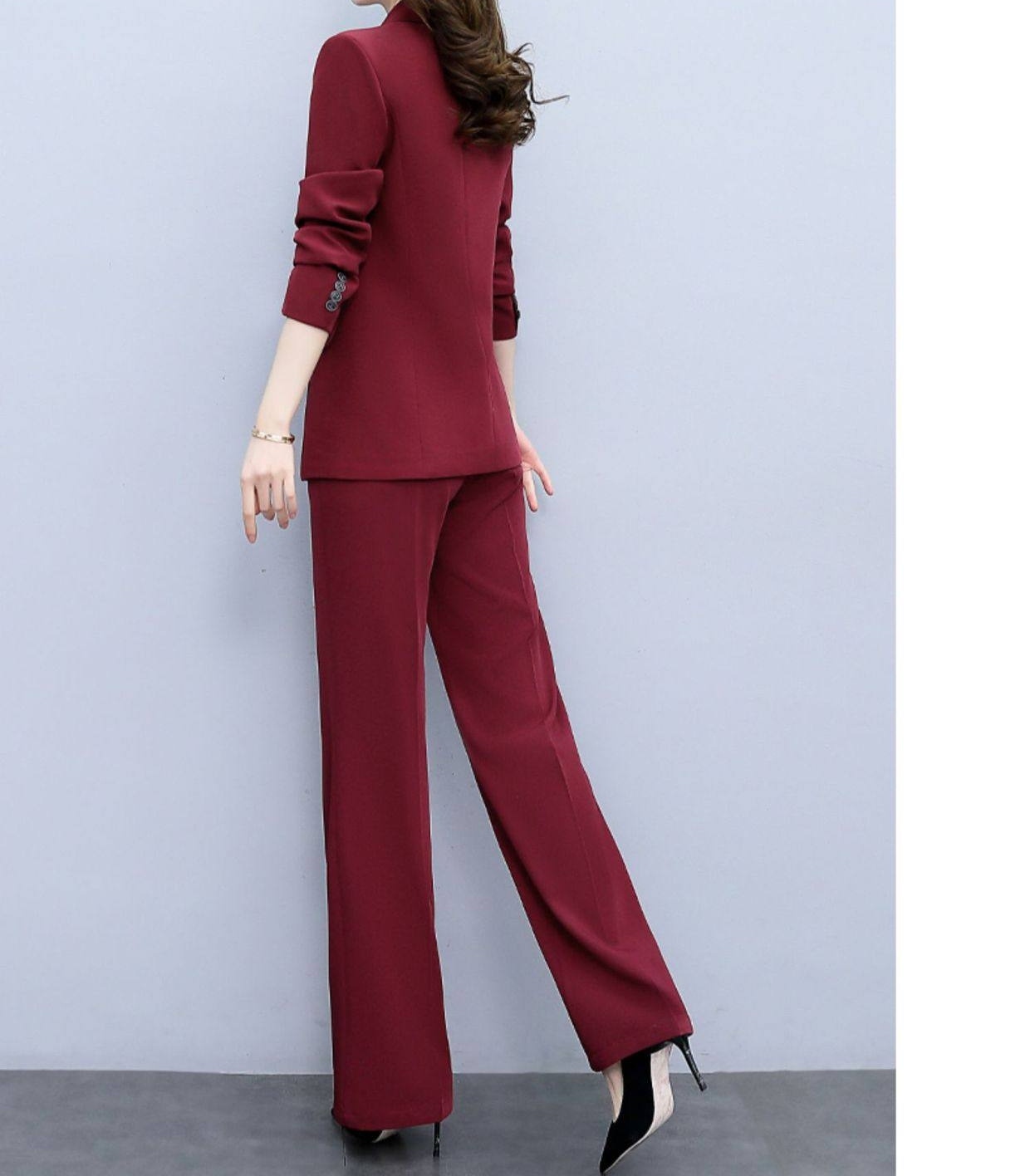 Bộ Vest Công Sở Nữ Dáng Ôm Phong Cách Thời Trang Màu Đen, Đỏ Rượu, Xanh, Trắng Kem chi tiết 23