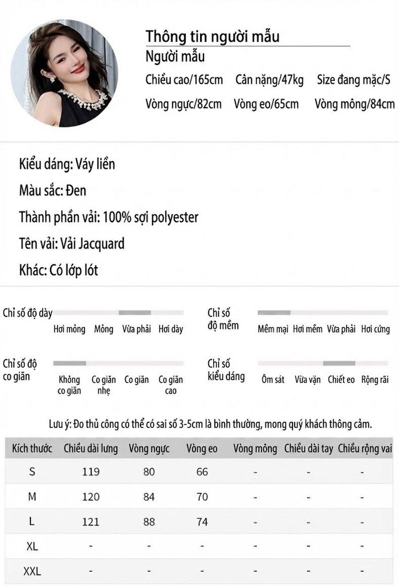 Váy Đầm Nữ Dáng Dài A Xòe Không Tay Đính Hạt Phong Cách Hepburn Thanh Lịch Màu Đen chi tiết 2
