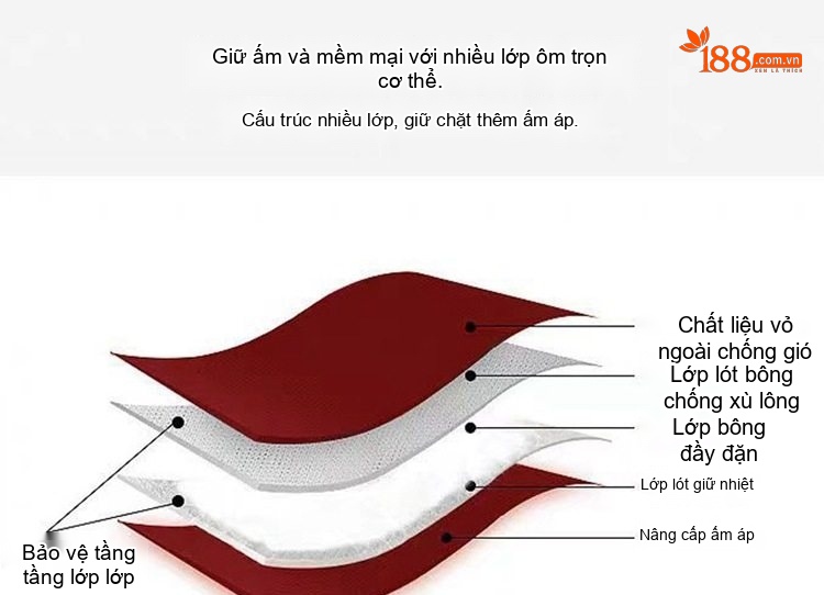 Áo Khoác Bông Nam Nữ Cổ Trụ Dáng Rộng Dày Dặn Phong Cách Couple Màu Đen, Trắng, Xám chi tiết 11