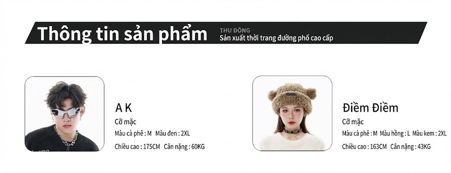 Áo Sweater Nữ Dệt Kim Hình Gấu Hoạt Hình Thêu Chữ Phong Cách Trẻ Trung Màu Đen, Nâu, Hồng, Trắng... chi tiết 6