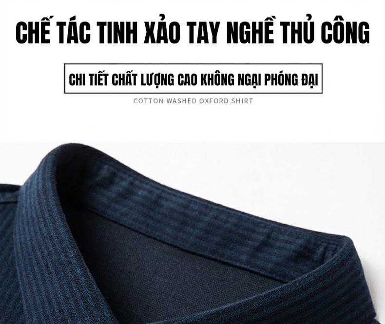 Áo Sơ Mi Nam Dài Tay Dệt Kim Lông Cừu Non Chống Nhăn Màu Đen, Xanh Navy, Đỏ Rượu chi tiết 3