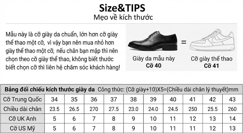 Giày Tây Buộc Dây Nam Da Thật Đế Dày Chiều Cao Đế Khoảng 4cm Màu Đen, Nâu chi tiết 17
