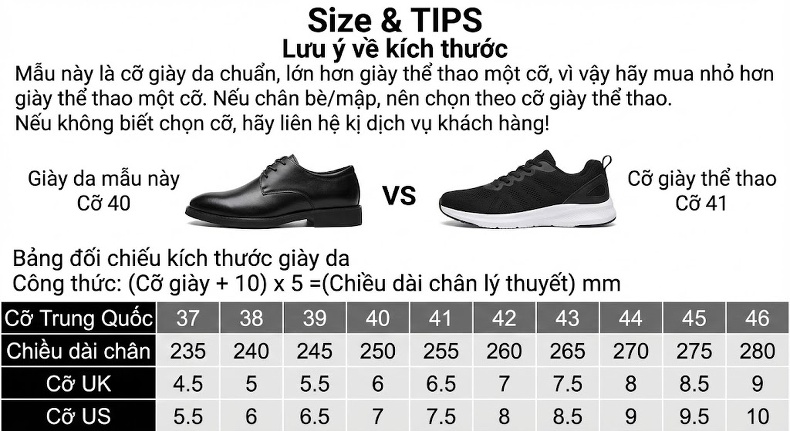 Giày Tây Khóa Cài Nam Da Bóng Mũi Vuông Chiều Cao Đế Khoảng 3cm Màu Đen, Nâu chi tiết 20