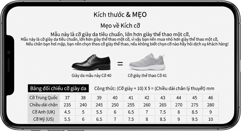 Giày Lười Nam Da Bò Chiều Cao Đế Khoảng 3cm Màu Đen, Nâu, Đỏ Rượu chi tiết 20