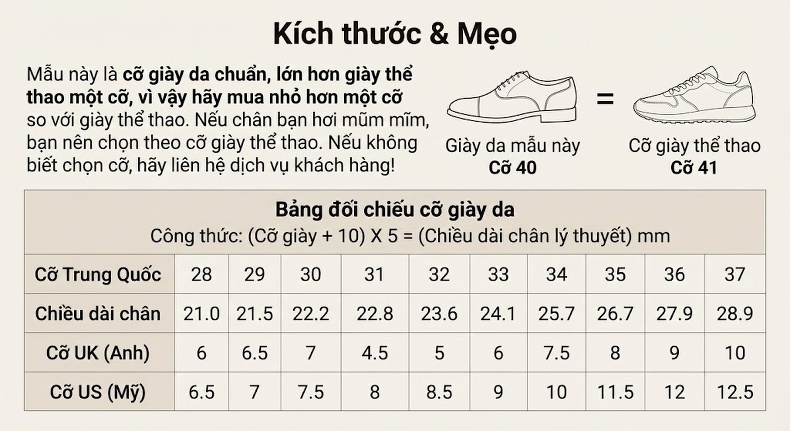 Giày Tây Oxford Nam Da Bò Thật Chiều Cao Đế Khoảng 3cm Màu Nâu Vàng, Đen chi tiết 19