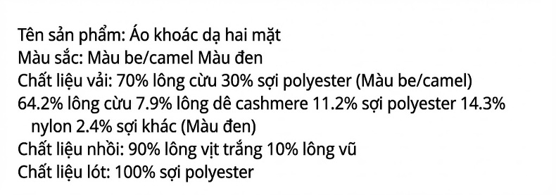Áo Khoác Dạ Nam Dáng Dài Có Lớp Lót Lông Vũ Tháo Rời Màu Đen, Nâu chi tiết 7