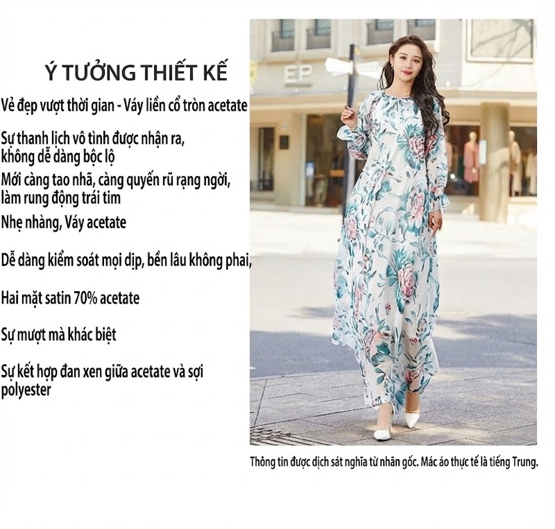 Váy Dài Tay Voan Mỏng Họa Tiết Hoa Đi Biển Mùa Hè Phong Cách Châu Âu Màu Trắng Xanh chi tiết 2