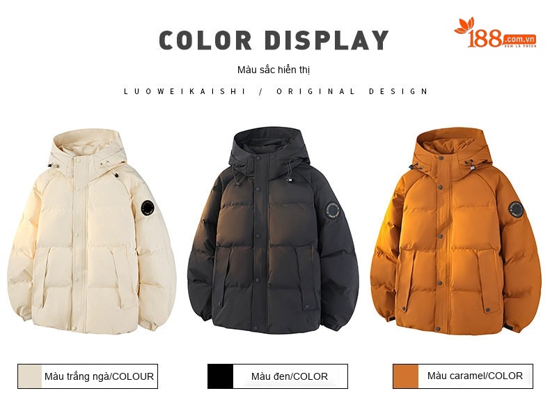 Áo Phao Nam/Nữ 90% Lông Nhung Áo Khoác Parka Dáng Rộng Có Mũ Trùm Đầu Màu Trắng Kem, Đen, Vàng, Nâu chi tiết 7