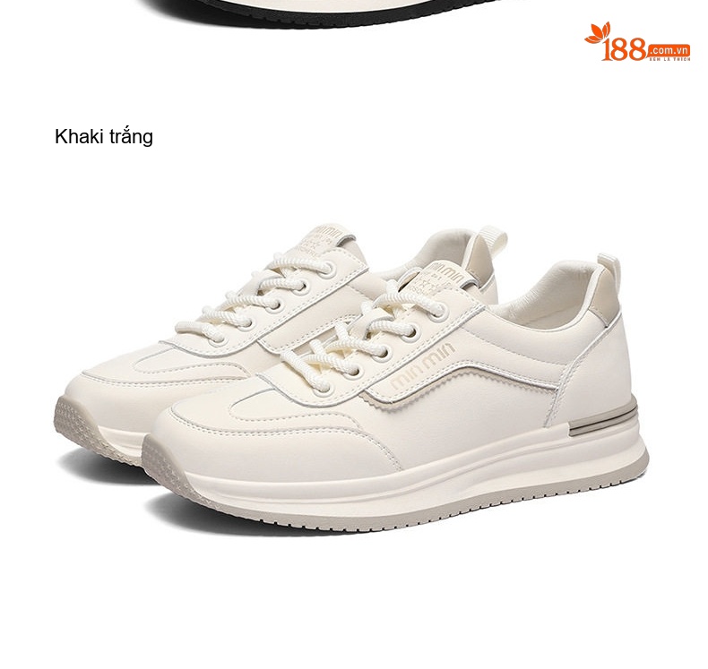 Giày Thể Thao Nữ Da Thật Đế Dày Chiều Cao Đế Khoảng 4cm Màu Trắng chi tiết 12