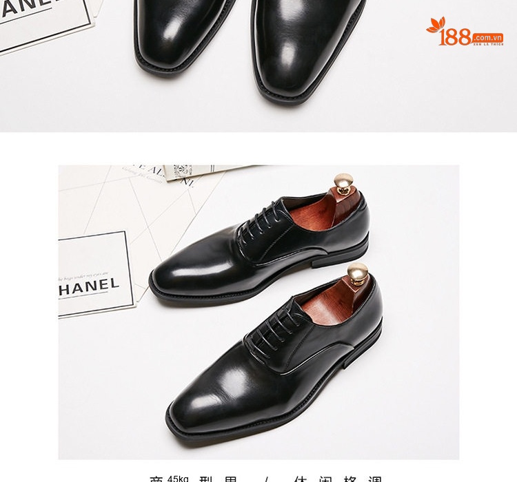 Giày Tây Buộc Dây Nam Da Bóng Chiều Cao Đế Khoảng 3cm Màu Đen, Nâu chi tiết 13