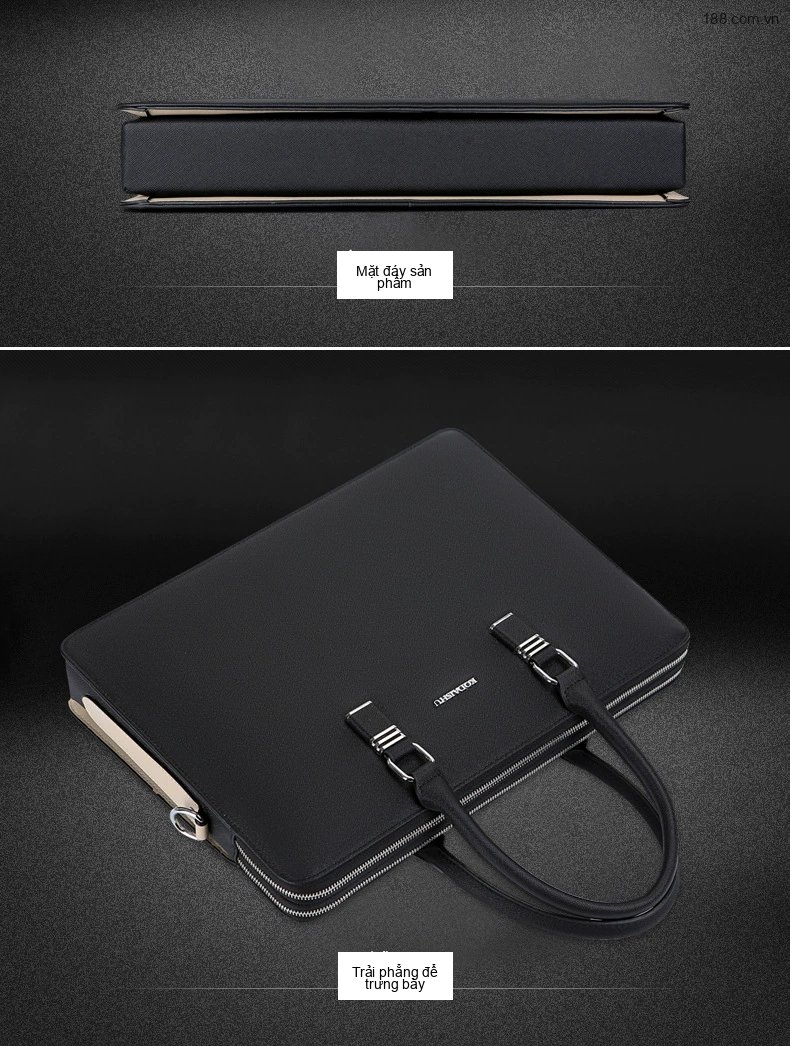 Túi Xách Tay Nam Công Sở Da Mờ Đeo Chéo Đựng Laptop Màu Đen chi tiết 24