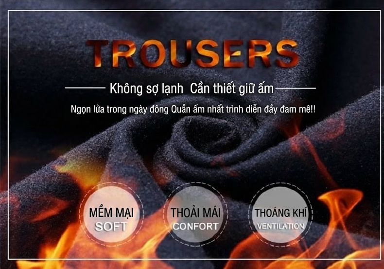 Quần Dài Nam Ống Đứng Lót Lông Mỏng Dáng Ôm Vừa Vặn Màu Đen, Xanh Navy chi tiết 14
