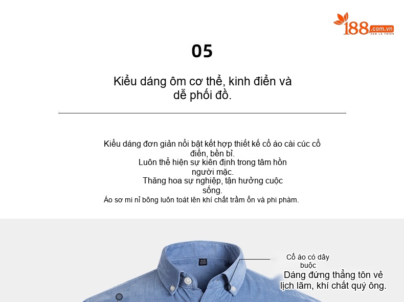 Áo Sơ Mi Dài Tay Nam Cotton Gân Nhỏ Dáng Ôm Thời Trang Công Sở Màu Xám, Trắng, Xanh Navy, Xanh Da Trời, Nâu... chi tiết 9