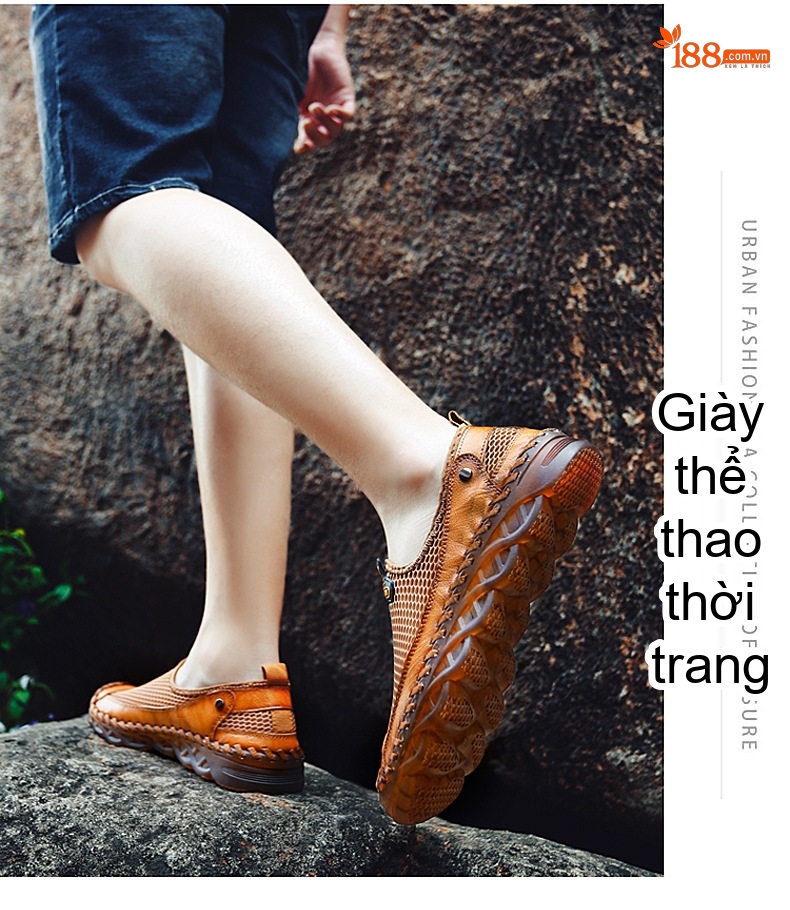 Dép Sục Nam Da Bò Lưới Thoáng Khí Đế Cao Su Siêu Nhẹ Chiều Cao Đế Khoảng 3cm Màu Nâu, Đen chi tiết 13