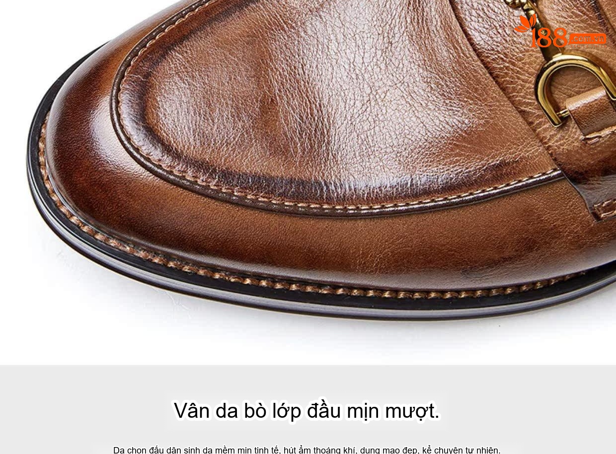 Giày Lười Nam Da Thật Cao Cấp Chiều Cao Đế Khoảng 3cm Màu Đen, Nâu chi tiết 14