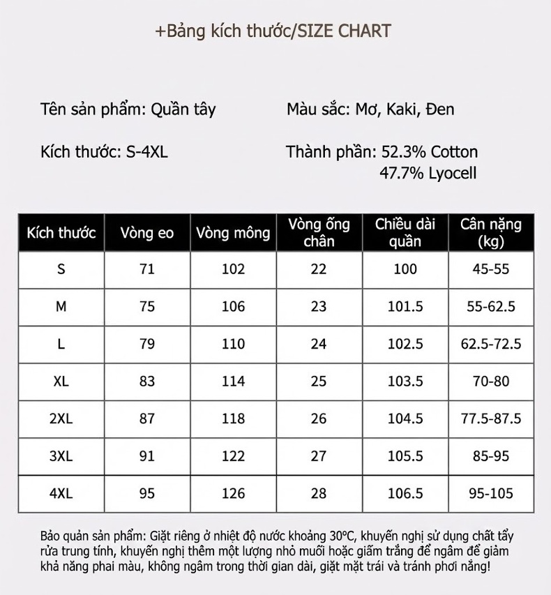 Quần Dài Nam Ống Rộng Cotton Dáng Suông Màu Kem, Nâu, Đen chi tiết 5