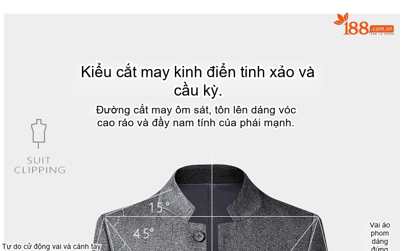 Áo Vest Nam Cổ Tàu Dáng Ôm Vừa Vặn Phong Cách Hàn Quốc Màu Xám chi tiết 3
