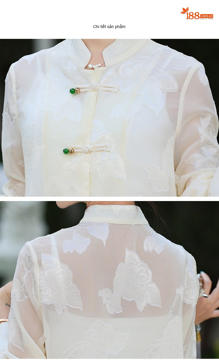 Áo Khoác Cardigan Nữ Kiểu Trung Quốc Tân Thời Thượng, Mỏng, Tay Lỡ Màu Xám, Đen, Xanh Lá, Trắng... chi tiết 23