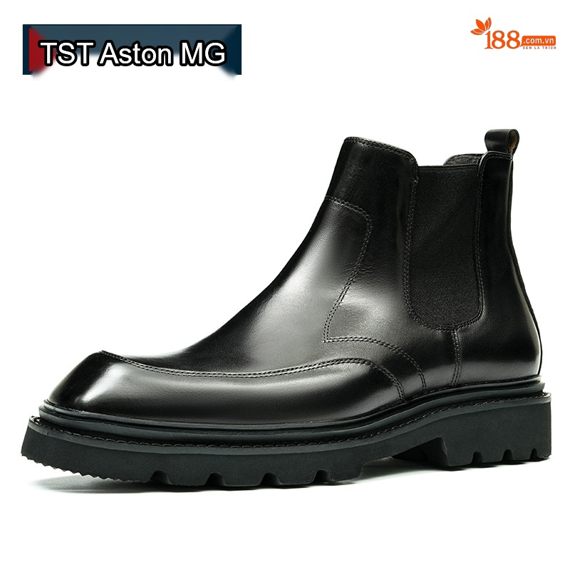 Giày Chelsea Nam Da Bò Cổ Lửng Đế Dày Chiều Cao Đế Khoảng 4cm Màu Đen, Nâu