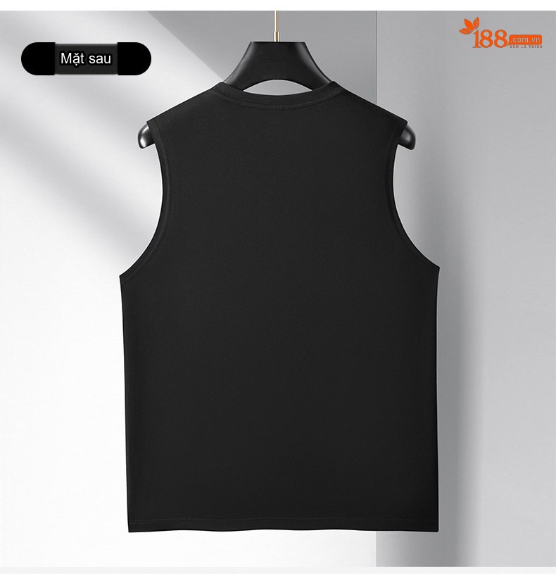 Áo Ba Lỗ Nam Cotton Sát Nách Form Rộng Thoáng Mát Màu Đen, Trắng chi tiết 11