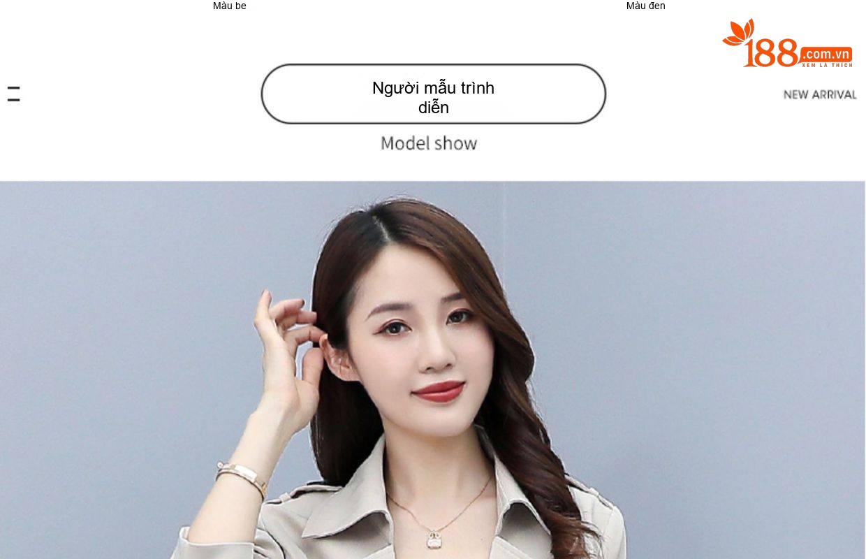 Áo Khoác Gió Nữ Dáng Ngắn Thiết Kế Thanh Lịch Màu Be chi tiết 12