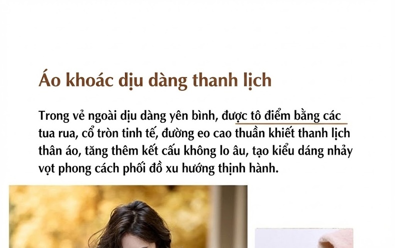 Áo Khoác Lông Cừu Nữ Cổ Tròn Kiểu Ngắn Màu Be, Đen, Hồng chi tiết 3