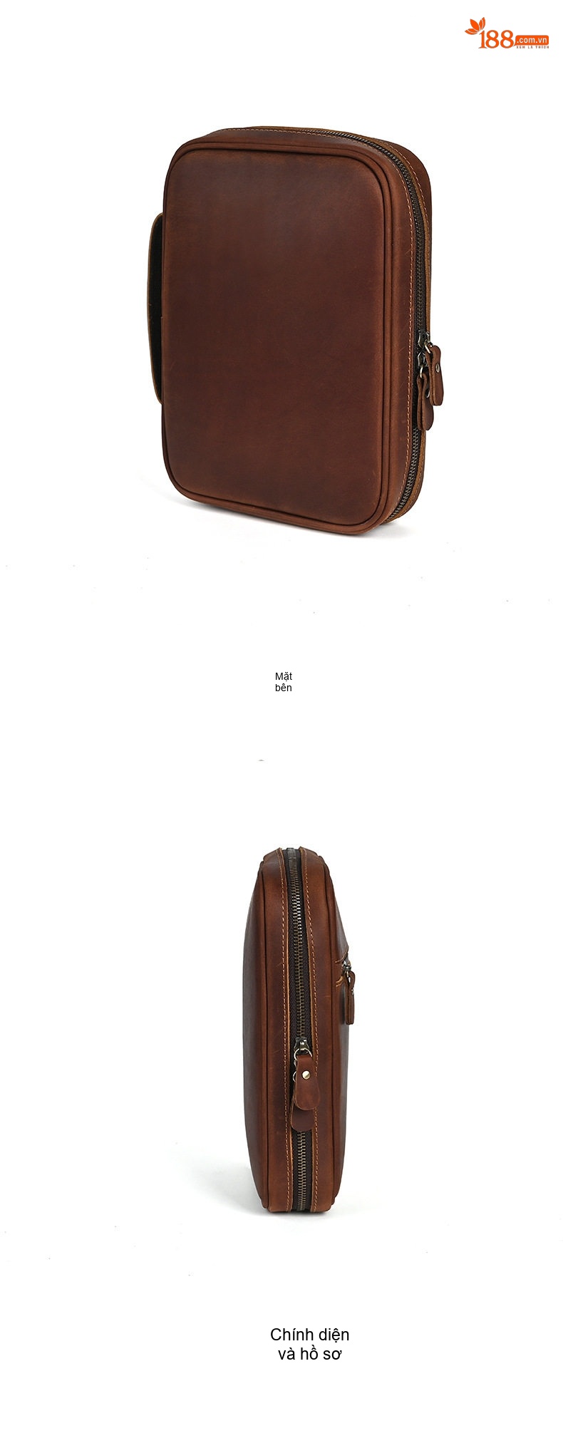 Túi Đựng Sách Da Mờ Vintage Phong Cách Nhật Bản Sức Chứa Lớn Chống Bụi Màu Nâu, Vàng Nâu chi tiết 16
