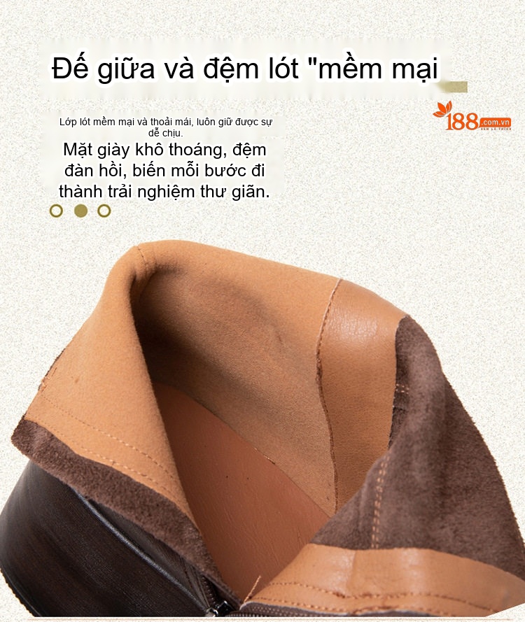 Boot Martin Nữ Da Bò Đế Dày Chiều Cao Đế Khoảng 7cm Màu Đen, Nâu chi tiết 7