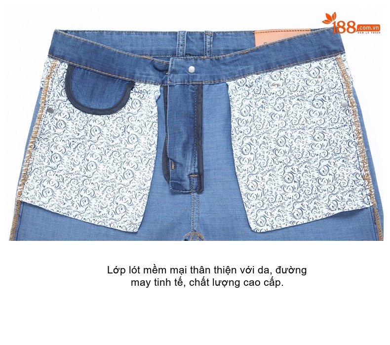 Quần Jeans Dài Nam Ống Đứng Co Giãn Nhẹ Thoáng Khí Màu Xanh Dương, Xám Đen chi tiết 16