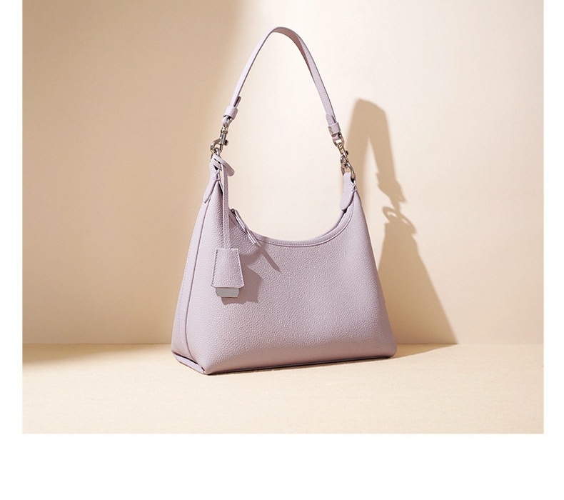 Túi Đeo Vai/Đeo Chéo Nữ Da Thật Thiết Kế Tối Giản Màu Tím Lavender, Xám Taupe, Xanh Navy... chi tiết 3