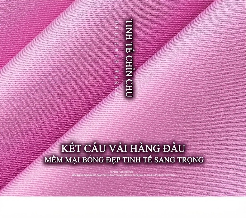 Váy Liền Thân Nữ Tiểu Thư Cổ Điển Chiết Eo Đính Hạt Màu Trắng Kem, Đen, Hồng chi tiết 6