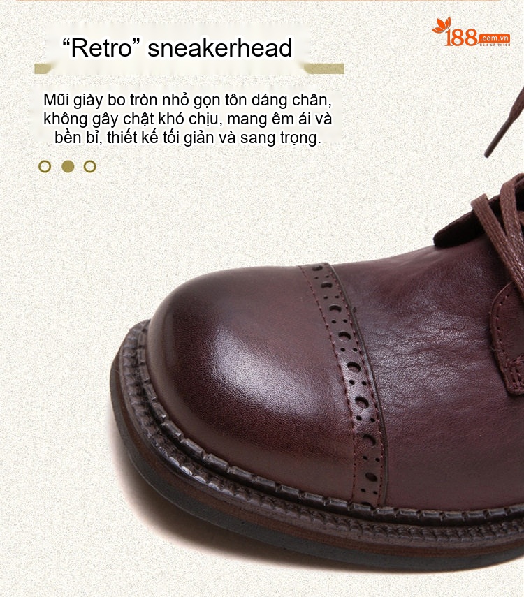 Boot Nữ Cổ Cao Da Bóng Kiểu Anh Chiều Cao Đế Khoảng 3cm Màu Đen, Nâu chi tiết 4