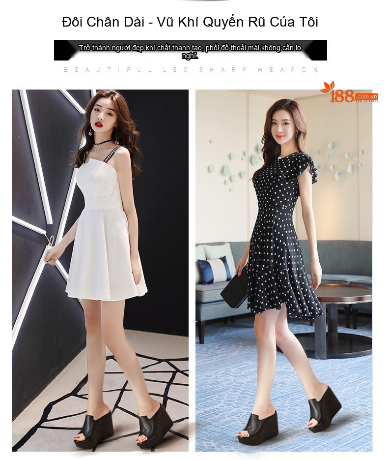 Dép Quai Ngang Nữ Đế Xuồng Da Bóng Chiều Cao Đế 11cm Màu Đen, Trắng, Đỏ chi tiết 1