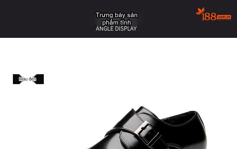 Giày Tây Monk Strap Nam Da Bóng Chiều Cao Đế Khoảng 3cm Màu Đen, Nâu chi tiết 16