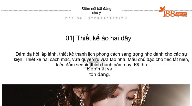 Váy Dạ Hội Nữ Hở Vai Tay Bồng Dáng Dài Lấp Lánh Sang Trọng Màu Vàng Đồng chi tiết 2
