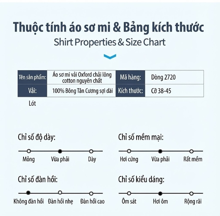 Áo Sơ Mi Tay Dài Nam Cotton Oxford Dáng Ôm Màu Trắng, Xanh Dương, Xám, Xanh Lá... chi tiết 20