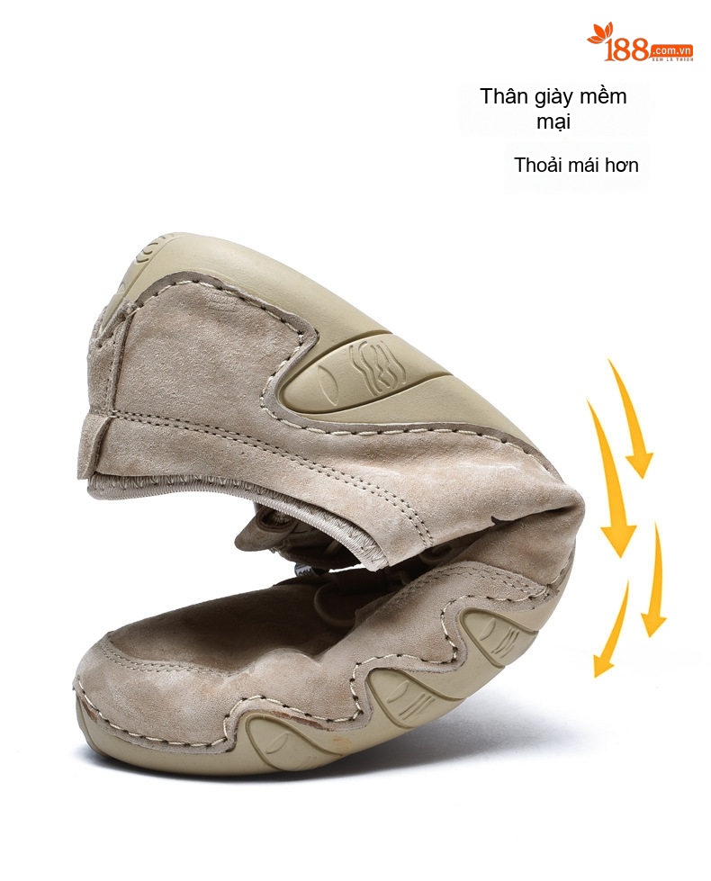 Giày Lười Nam Da Heo Phong Cách Âu Mỹ Chiều Cao Đế Khoảng 2cm Màu Kem, Đen, Xám chi tiết 17