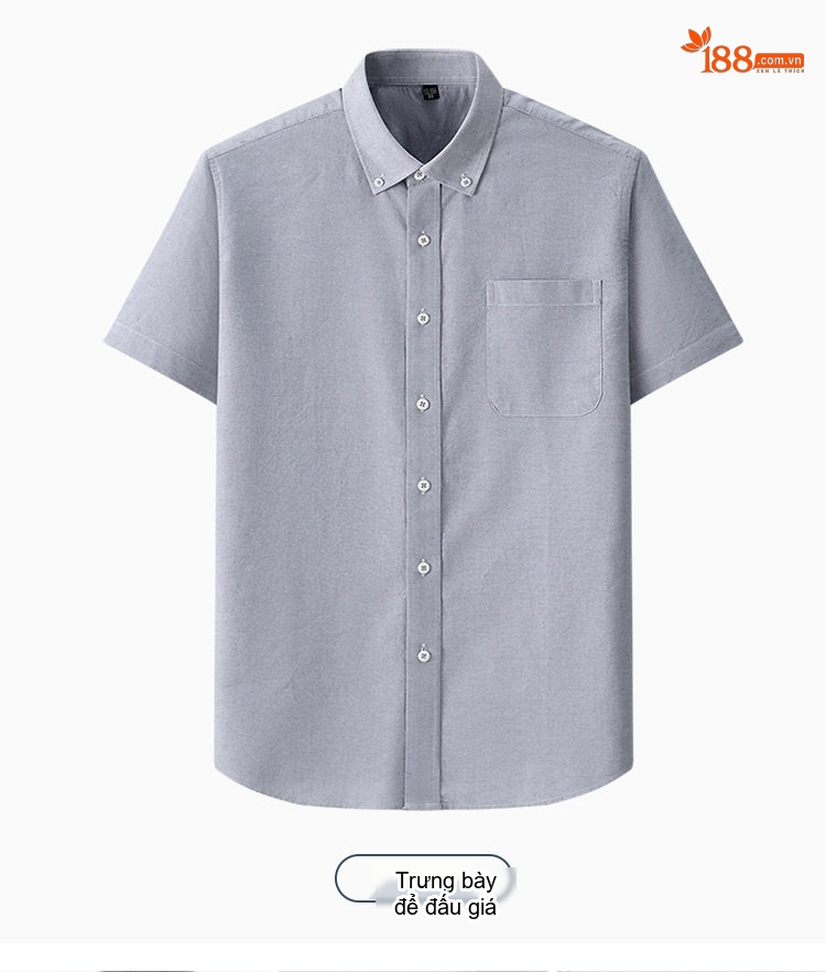 Áo Sơ Mi Tay Ngắn Nam Cotton Oxford Màu Trắng, Xanh Dương, Xanh Mint, Hồng... chi tiết 37