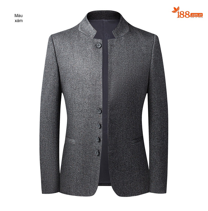 Áo Vest Nam Cổ Tàu Dáng Ôm Vừa Vặn Phong Cách Hàn Quốc Màu Xám chi tiết 14