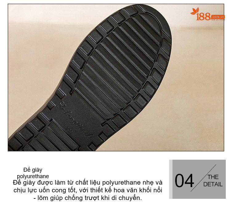 Giày Thể Thao Nữ Đế Xuồng Chiều Cao Đế Khoảng 6cm Phối Màu Phong Cách Đức Màu Trắng, Nâu, Đen chi tiết 10