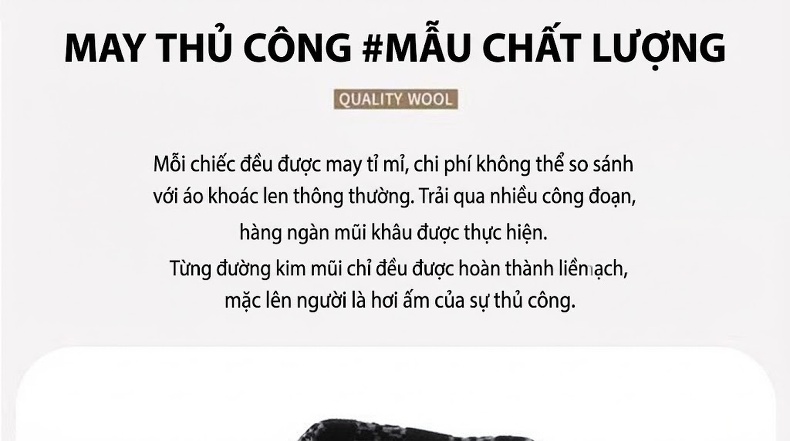 Áo Khoác Dạ Nam Dáng Dài Có Khăn Quàng Cổ Lót Lông Cừu Non Dày Dặn Màu Nâu, Đen chi tiết 6