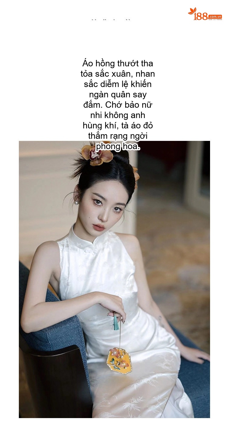 Váy Dáng Dài Cổ Tàu Không Tay Phong Cách Trung Hoa Màu Trắng chi tiết 1