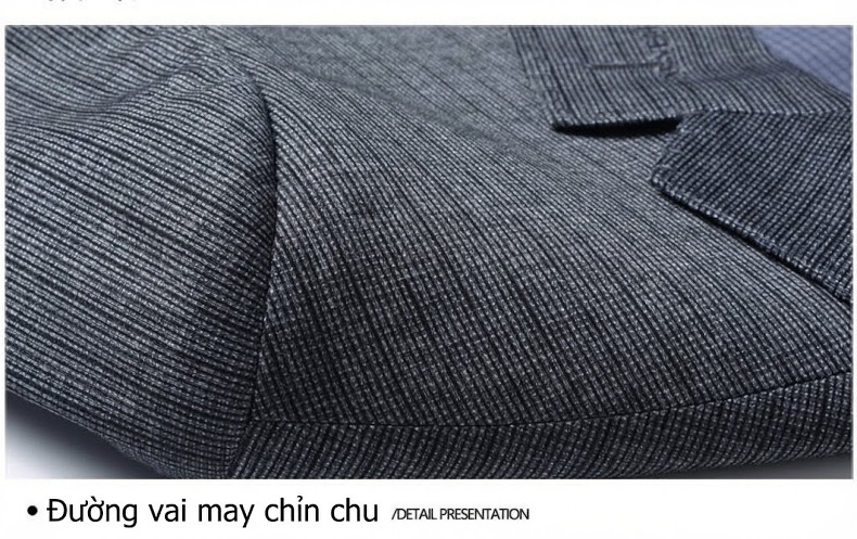 Áo Vest Nam Mỏng Dáng Ôm Phong Cách Hàn Quốc Họa Tiết Sọc Màu Xám chi tiết 16